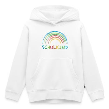 Schulkind Regenbogen Geschenk Einschulung - Kinder Premium Organic Hoodie - Weiß - Vorne - AI Model Kid Female (0cm)