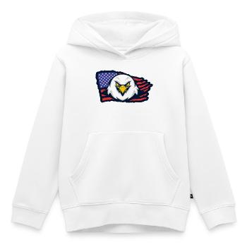 Águila Americana con Bandera - Kids Premium Organic Hoodie - white - Front - AI Model Kid Female (0cm)