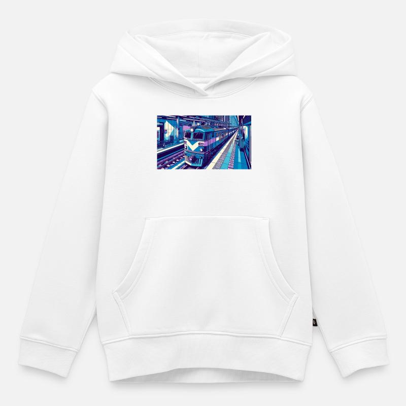 Train 2 4 - Sweat Premium à capuche enfant bio - blanc