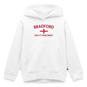 Bradford England Flagge DDM Design - Kinder Premium Organic Hoodie - Weiß - Vorne - AI Model Kid Female (0cm)