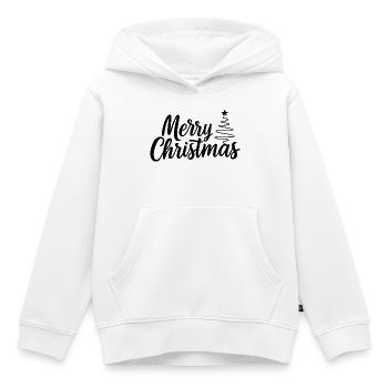 Merry-Christmas lettering with minimalist Ba - Kids Premium Organic Hoodie - white - Front - AI Model Kid Female (0cm)