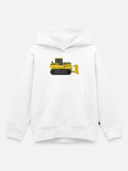 Planierraupe - Kinder Premium Organic Hoodie - Weiß