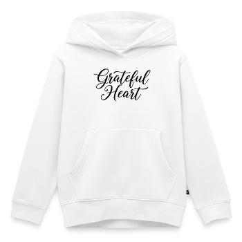 Grateful Heart Script - Kinder Premium Organic Hoodie - Weiß - Vorne - AI Model Kid Female (0cm)