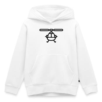 hélicoptère - Sweat Premium à capuche enfant bio - blanc - Devant - AI Model Kid Female (0cm)