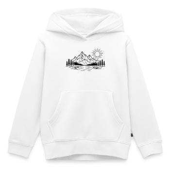 Forêt naturelle des montagnes - Sweat Premium à capuche enfant bio - blanc - Devant - AI Model Kid Female (0cm)