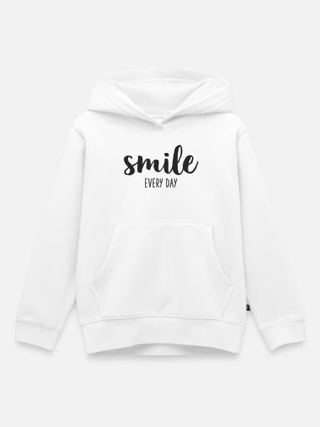 Smile every day - Kinder Premium Organic Hoodie - Weiß