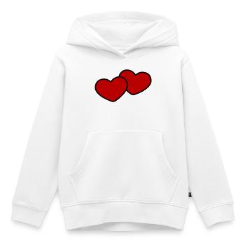 Mariage en couple Hearts - Sweat Premium à capuche enfant bio - blanc - Devant - AI Model Kid Female (0cm)
