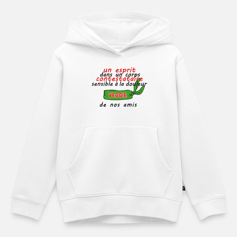 Des_esprits_contestataires_dans_des_corps_sensible - Sweat Premium à capuche enfant bio - blanc