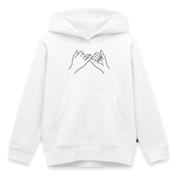 Mains de promesse Symbole d’art en ligne Amitié - Sweat Premium à capuche enfant bio - blanc - Devant - AI Model Kid Female (0cm)