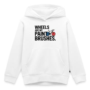Künstlerische Radräder sind mein Pinselprofi - Kinder Premium Organic Hoodie - Weiß - Vorne - AI Model Kid Female (0cm)