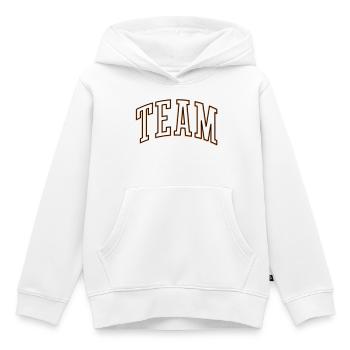 Team Outline - Kids Premium Organic Hoodie - white - Front - AI Model Kid Female (0cm)