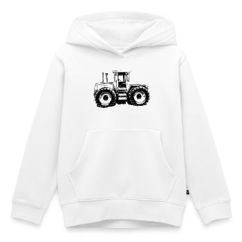 Machine d’énergie rurale - Sweat Premium à capuche enfant bio - blanc - Devant - AI Model Kid Female (0cm)