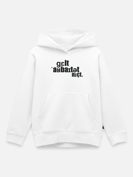 Geld arbeitet nicht. - Kinder Premium Organic Hoodie - Weiß