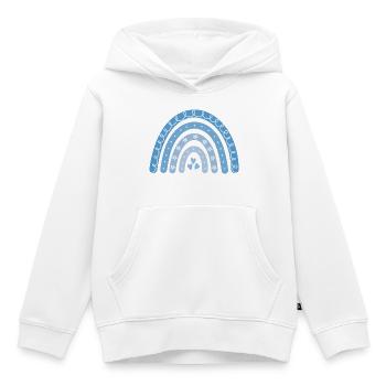 Bohème Bleu Arc-en-ciel - Sweat Premium à capuche enfant bio - blanc - Devant - AI Model Kid Female (0cm)