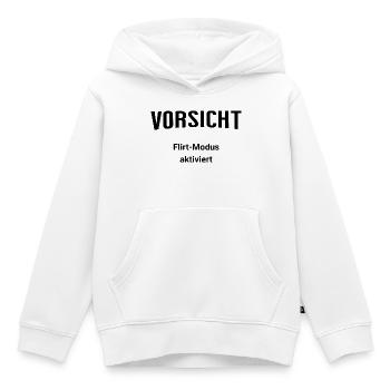 Vorsicht - Flirt-Modus aktiviert - Kinder Premium Organic Hoodie - Weiß - Vorne - AI Model Kid Female (0cm)