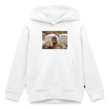 Poussin curieux dans le nid - Sweat Premium à capuche enfant bio - blanc - Devant - AI Model Kid Female (0cm)