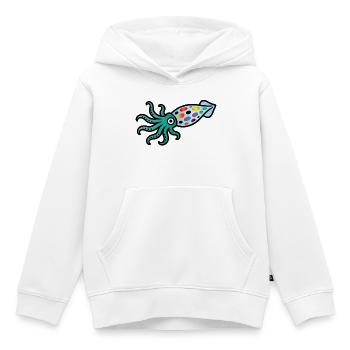 Bunter Tintenfisch | Maritimes Kunstmotiv  - Kinder Premium Organic Hoodie - Weiß - Vorne - AI Model Kid Female (0cm)
