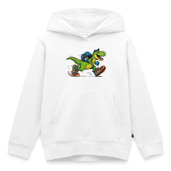 Des dinosaures en route vers l’école - Sweat Premium à capuche enfant bio - blanc - Devant - AI Model Kid Female (0cm)