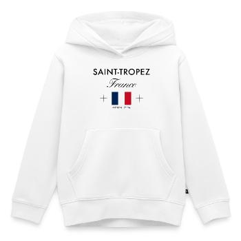 Saint Tropez Frankreich Koordinaten Reise Souvenir - Kinder Premium Organic Hoodie - Weiß - Vorne - AI Model Kid Female (0cm)