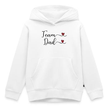 Team Dad Herz Typografie-Design - Kinder Premium Organic Hoodie - Weiß - Vorne - AI Model Kid Female (0cm)