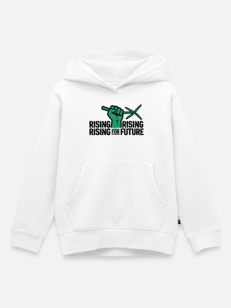 Klima Windrad Hand Logo - Kinder Premium Organic Hoodie - Weiß