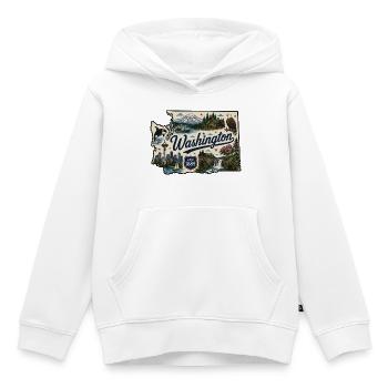 Washington State Mount Rainier Vintage-Aufkleber - Kinder Premium Organic Hoodie - Weiß - Vorne - AI Model Kid Female (0cm)