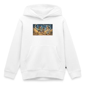 Rumpelstilzchen spinnt Stroh zu glänzendem Gold - Kinder Premium Organic Hoodie - Weiß - Vorne - AI Model Kid Female (0cm)
