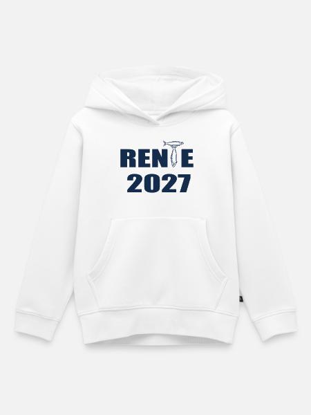 Rente 2027, Angler Fischer - Kinder Premium Organic Hoodie - Weiß