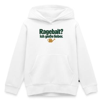 Ragebait? Ich gieße lieber. Pflanzenhumor - Kinder Premium Organic Hoodie - Weiß - Vorne - AI Model Kid Female (0cm)