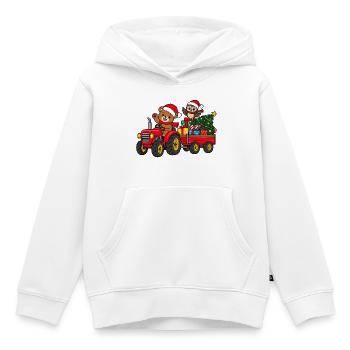 Christmas Tractor - Kinder Premium Organic Hoodie - Weiß - Vorne - AI Model Kid Female (0cm)