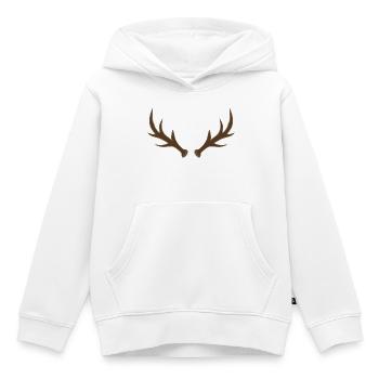 Geweih-Wappen Emblem - Kinder Premium Organic Hoodie - Weiß - Vorne - AI Model Kid Female (0cm)