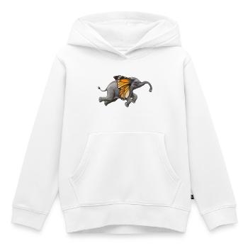 Fliegender Elefant - Kinder Premium Organic Hoodie - Weiß - Vorne - AI Model Kid Female (0cm)
