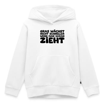Gras wächst nicht schneller - Kinder Premium Organic Hoodie - Weiß - Vorne - AI Model Kid Female (0cm)