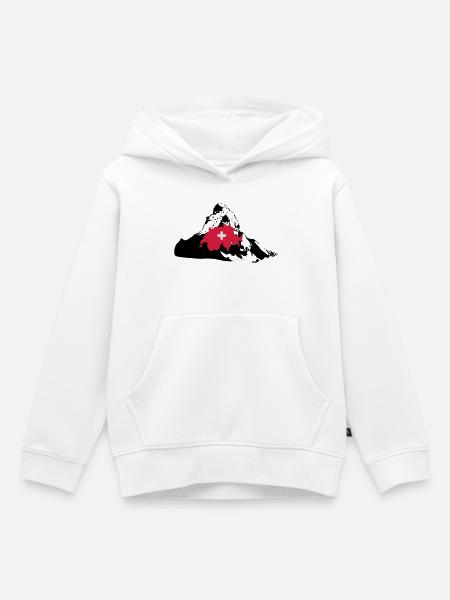Schweiz / Matterhorn - Kinder Premium Organic Hoodie - Weiß