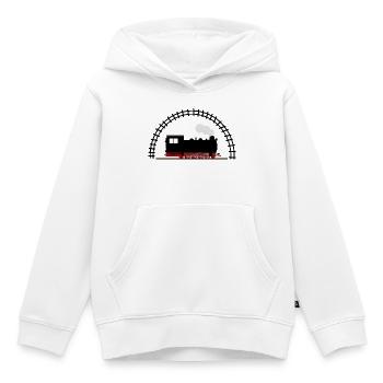 Steam locomotive rail railroad - Kids Premium Organic Hoodie - white - Front - AI Model Kid Female (0cm)