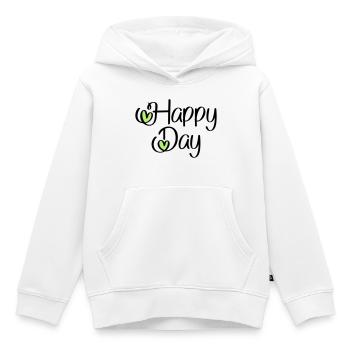 Happy Day - Sweat Premium à capuche enfant bio - blanc - Devant - AI Model Kid Female (0cm)