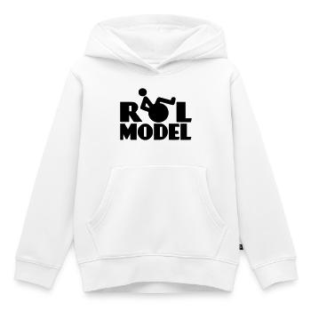 Every wheelchair user is a role model * - Kids Premium Organic Hoodie - white - Front - AI Model Kid Female (0cm)