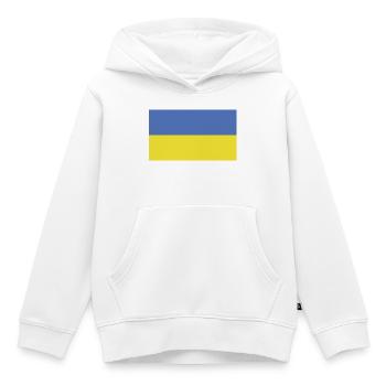Ukraine Flag Flag - Kids Premium Organic Hoodie - white - Front - AI Model Kid Female (0cm)