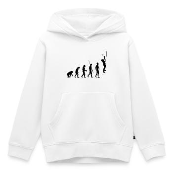 Évolution humaine, escalade sur glace, grimpeurs sur glace - Sweat Premium à capuche enfant bio - blanc - Devant - AI Model Kid Female (0cm)