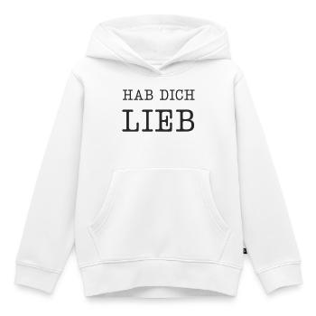 Hab dich lieb - Kinder Premium Organic Hoodie - Weiß - Vorne - AI Model Kid Female (0cm)