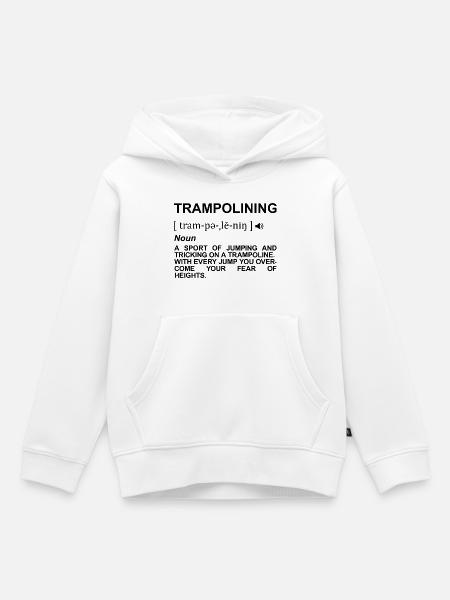 Wörterbuch Trampolinspringen - Kinder Premium Organic Hoodie - Weiß