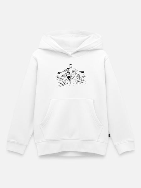 Rudern Skizze - Kinder Premium Organic Hoodie - Weiß