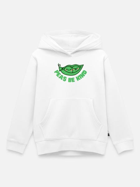 Erbsen seien Sie freundlich - Kinder Premium Organic Hoodie - Weiß