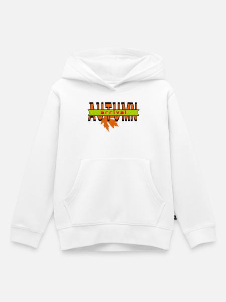 Herbstblatt Ankunft Grafikdesign - Kinder Premium Organic Hoodie - Weiß