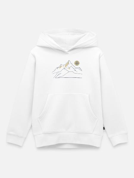 Mountain Line Art - Kinder Premium Organic Hoodie - Weiß