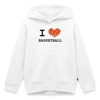 Ich liebe Basketball - Kinder Premium Organic Hoodie - Weiß - Vorne - AI Model Kid Female (0cm)