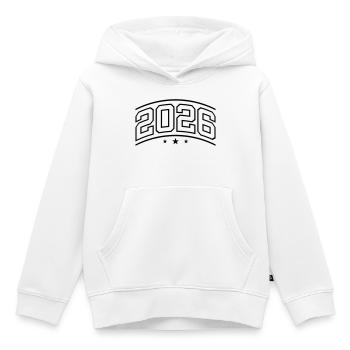 Élément 2026 - Sweat Premium à capuche enfant bio - blanc - Devant - AI Model Kid Female (0cm)