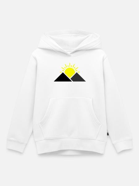 Sonne Berge Landschaft - Kinder Premium Organic Hoodie - Weiß