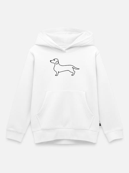 Minimalismus Dackel moderne Illustration - Kinder Premium Organic Hoodie - Weiß