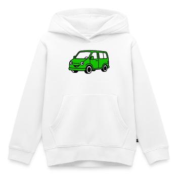 van cartoon - Kids Premium Organic Hoodie - white - Front - AI Model Kid Female (0cm)